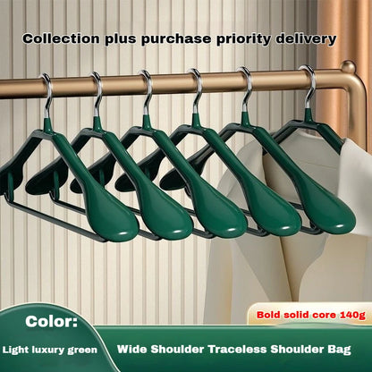 Curved non-slip thick broad shoulder hangers stainless steel household seamless clothes support wardrobe wide shoulder wholesale