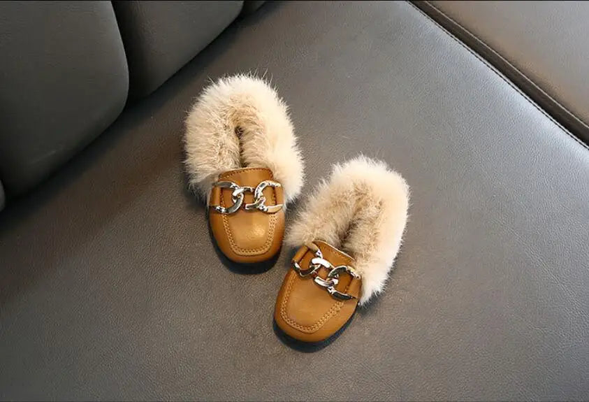 Kids Winter Slippers - Luxury Fur Lined Non-Slip Indoor Boots for Boys & Girls