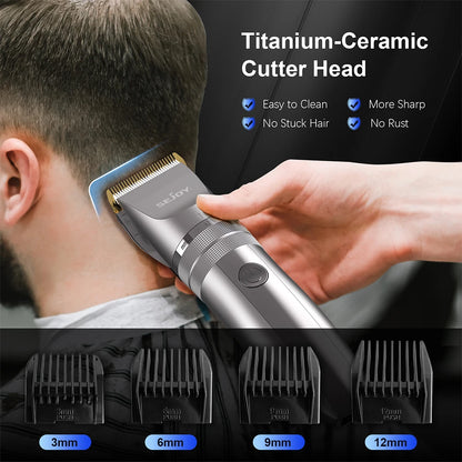 SEJOY Hair Trimmer for Men Hair Clippers for Barbers  Electric Trimmer Rechargeable Cordless Shaver (OiI Not Included)）