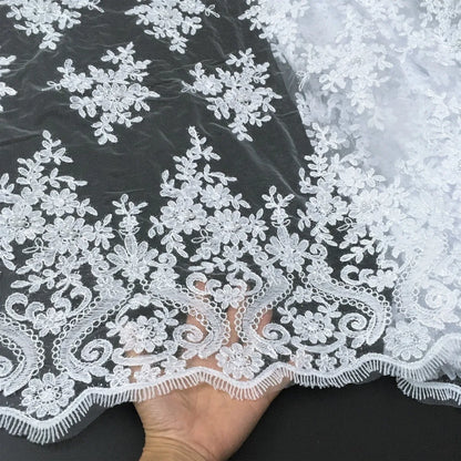 White African Lace Fabric 2025 Embroidered Nigerian Lace Fabric High Quality Cord lace French Tulle Fabric Wedding L-W006A