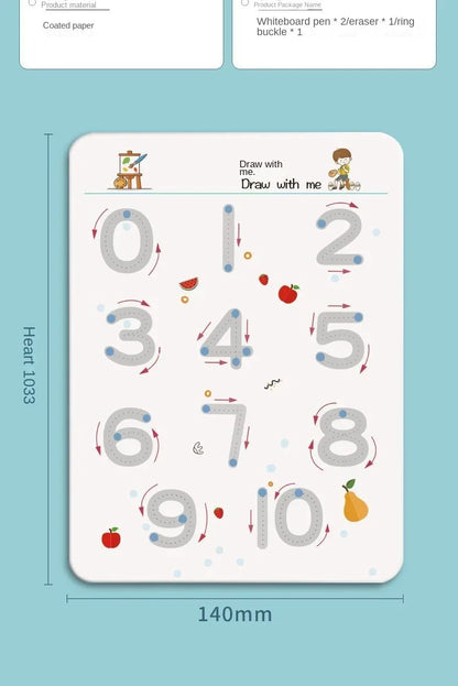 Children Magical Tracing Workbook Montessori Learning Educational Writing Toys Reusable Pen Control Training Copybook for Kids