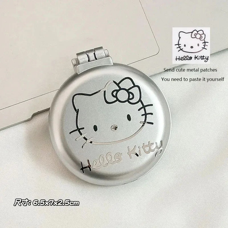 1 piece of Hello Kitty Sanrio Folding Hair Comb, Hair Style and Mirror Cinnamoroll Anime Portable Travel Comb Tool
