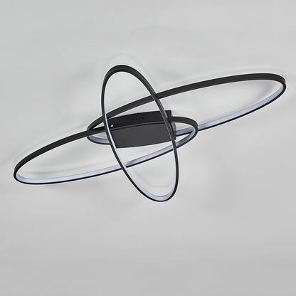 KOMORE Minimalistic Unique Oval LED Semi-Flush Ceiling Light, 76 W Cool White for Office, Living Room, Bedroom, Kitchen, Hallway