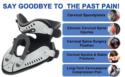Neck Brace Support Orthosis, Adjustable Cervical Collar, Fixable Neck Posture Corrector, Pain Relief, Traction Spine Alignment