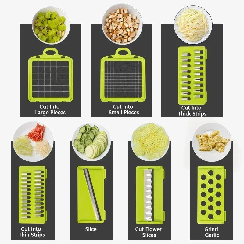 16/14 in 1 Multifunctional Vegetable Chopper Handle Food Grate Food Chopper Vegetable Slicer Dicer Cut Kitchen Items cocina