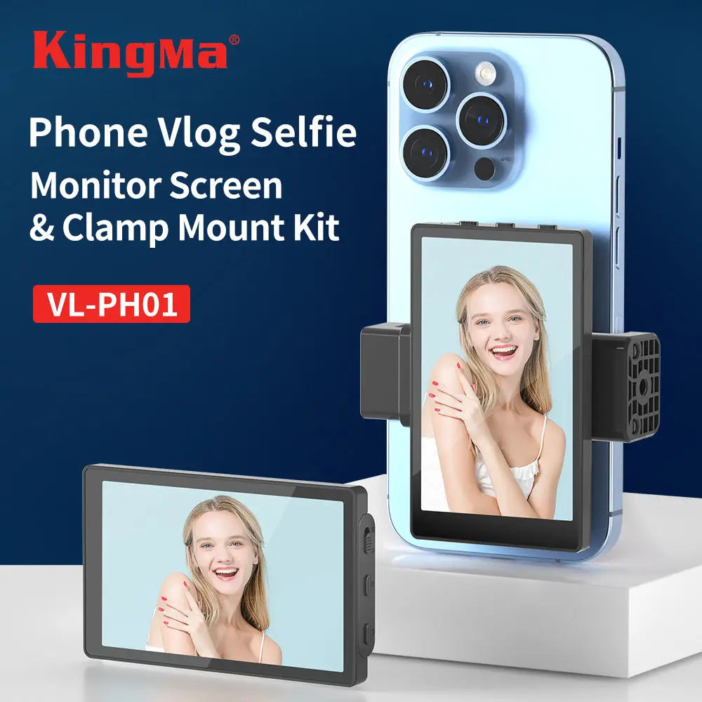 KingMa Monitor Screen using phone rear camera for Selfie Vlog or Live Stream TikTok Compatible with iPhone
