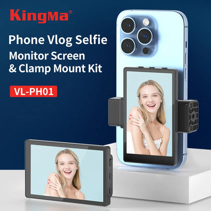 KingMa Monitor Screen using phone rear camera for Selfie Vlog or Live Stream TikTok Compatible with iPhone