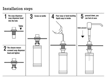 Kitchen Soap Dispensers 500ml Build in Dispenser Soap For Kitchen Bathroom Accessories Stainless Steel Pump Liquid PE Bottle
