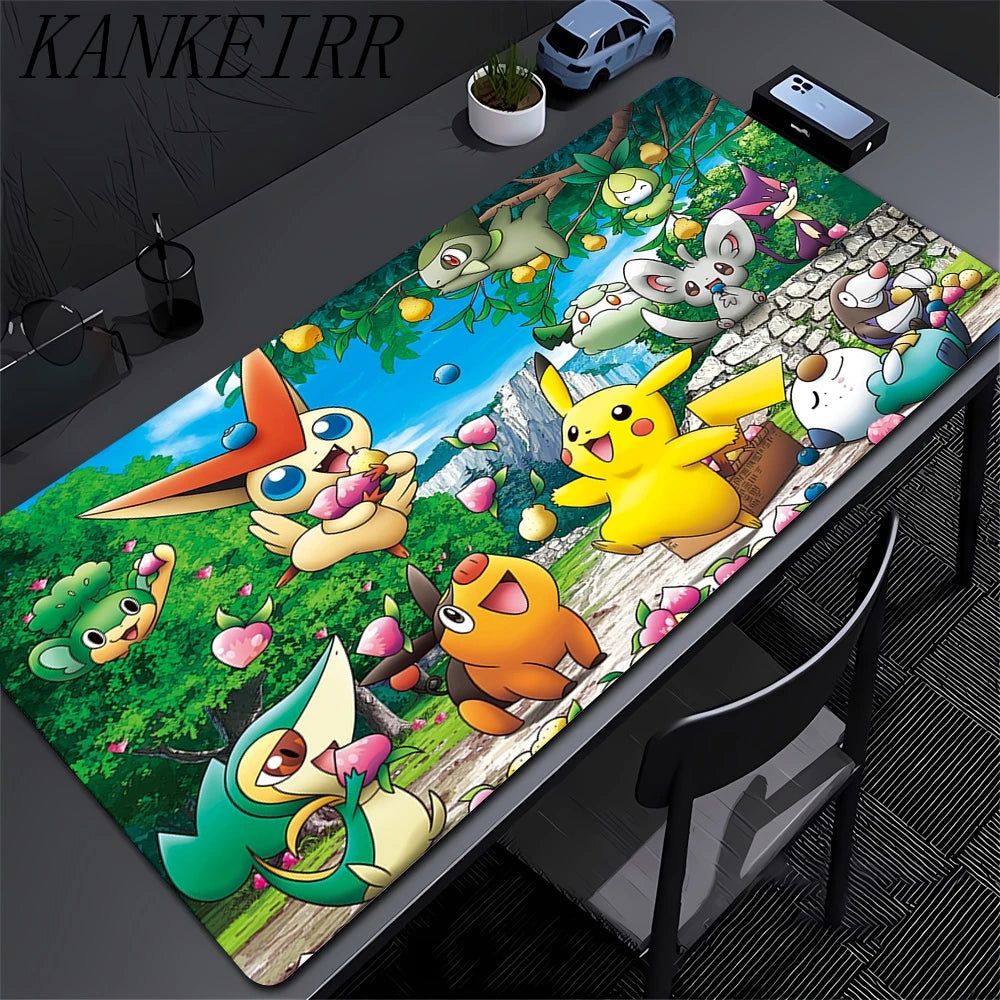 Mouse pad Large rubber keyboard mouse carpet anti-slip gamer mouse pad laptop HD PC carpet P-Pokemons Mousepad Kawaii