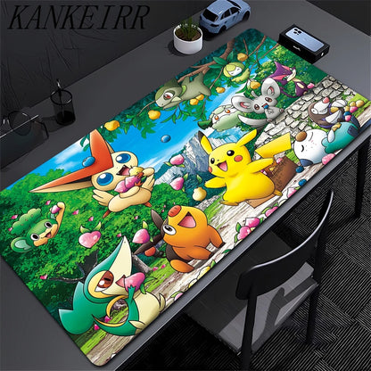 Mouse pad Large rubber keyboard mouse carpet anti-slip gamer mouse pad laptop HD PC carpet P-Pokemons Mousepad Kawaii