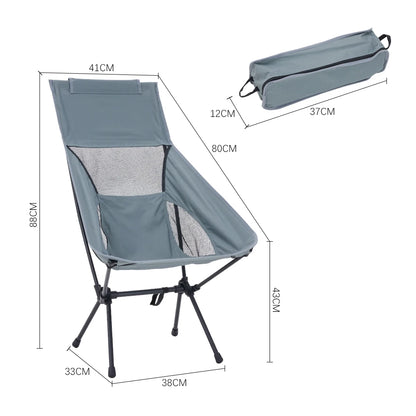 【Breeins】Foldable Camping Chairs Set Lightweight folding Chair Ultralight Backpacking Moon Chairs for Garden Picnic Beach