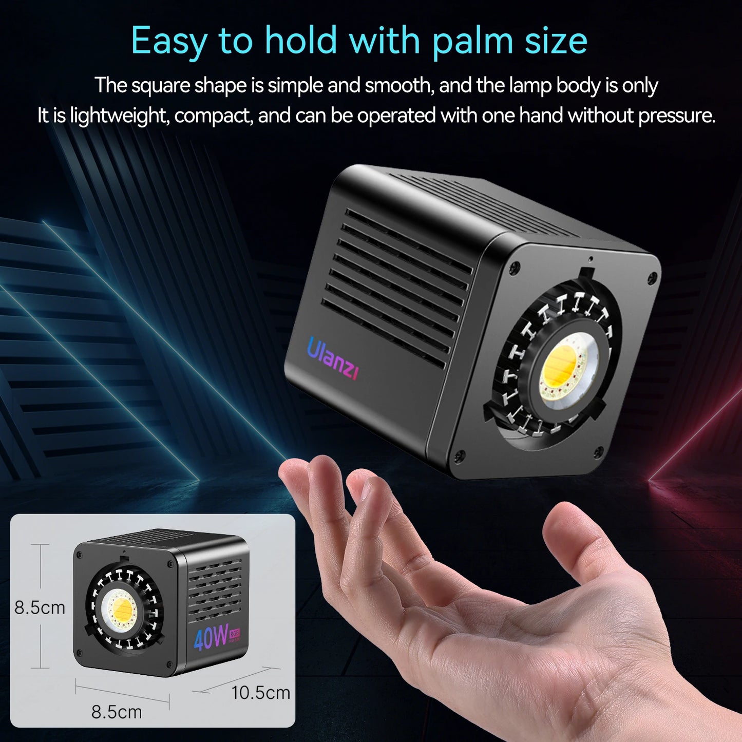Ulanzi 40W Video Light COB Continuous Lighting Bowens Mount for Studio Video Tiktok Youtube Professional Led light photography
