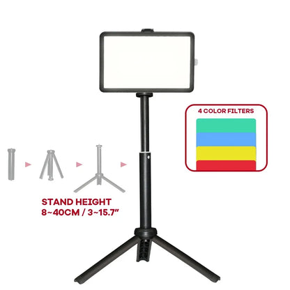 LED Fill Lamp Video Light Panel Bi-color 3200K-5600K 4 Color Dimmable Ambient Lamp Photography Lighting for Live Stream Tiktok