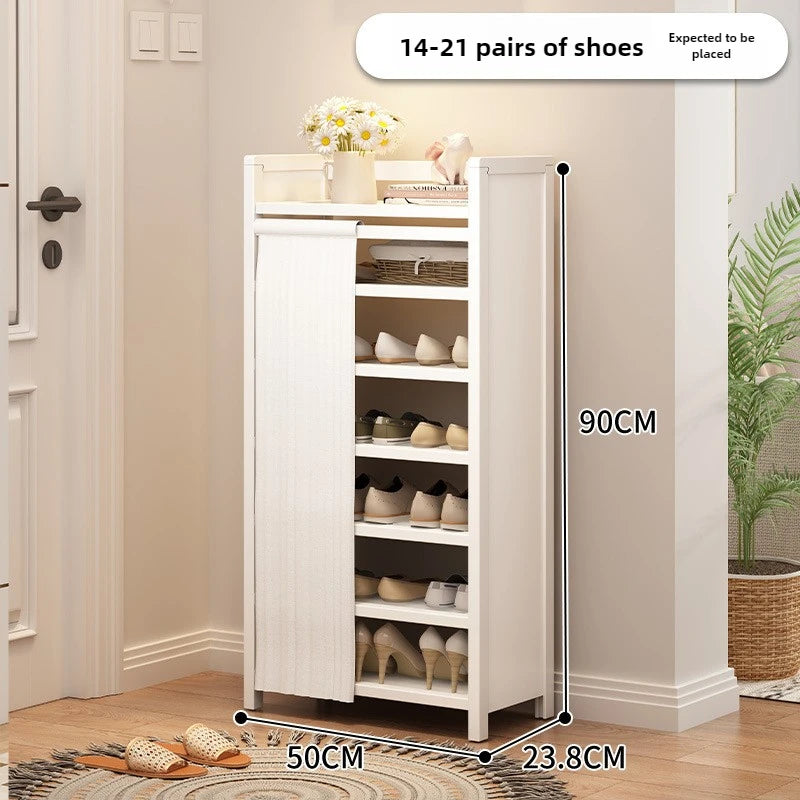 Free installation shoe rack indoor simple folding household multi-layer dustproof rental room shoe storage artifact