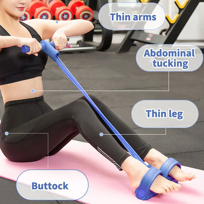 Tension Rope Sit-up Handle Waist Abdomen Exercise Training Elastic Yoga Pedal Puller Resistance Band Fitness Equipment