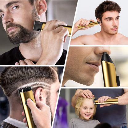 SEJOY Hair Clipper Kit Professional Hair Nose Trimmer for Men Reachageable Waterproof Haircutting Machine,Gold