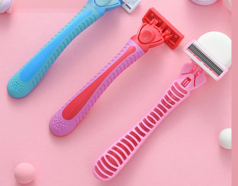 1Handle+18Blade Women's Manual Safety Razor 6Layer Stainless Steel Shaving/Hair Removal Blade Replaceable blade