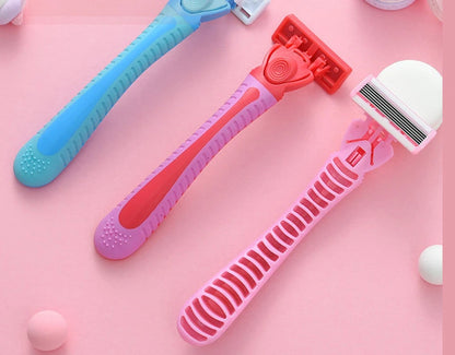 1Handle+18Blade Women's Manual Safety Razor 6Layer Stainless Steel Shaving/Hair Removal Blade Replaceable blade
