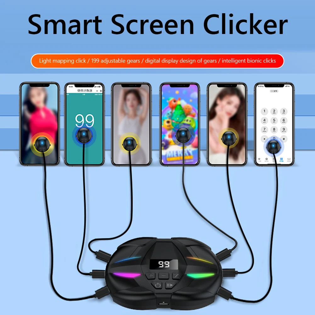 Auto Clicker Physical Simulation Finger Click Device Adjustable Finger Clicking Simulator Game Clicker For Live Broadcast Likes