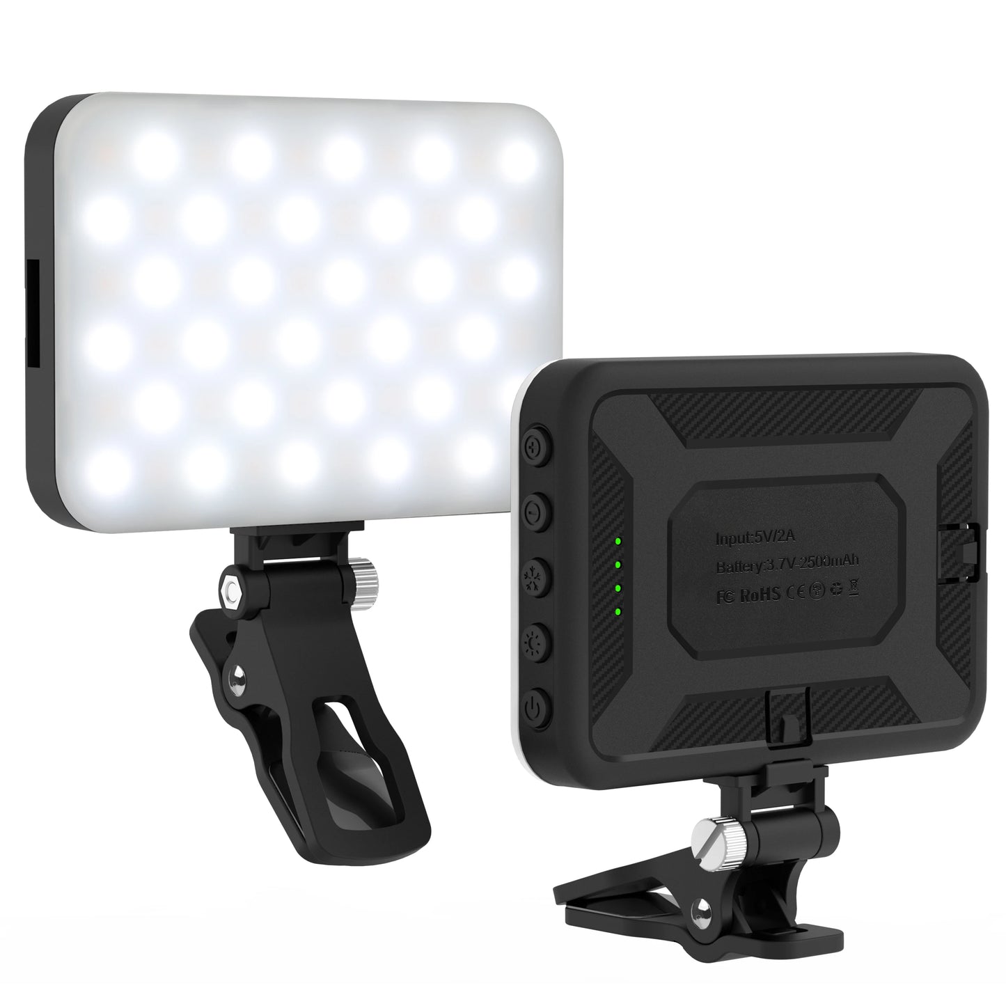 LED Selfie Light,60 LED Beads 2500mAh Rechargeable CRI 97+, 7 Light Modes,Portable Clip on Light for Phone Tablet Laptop TikTok