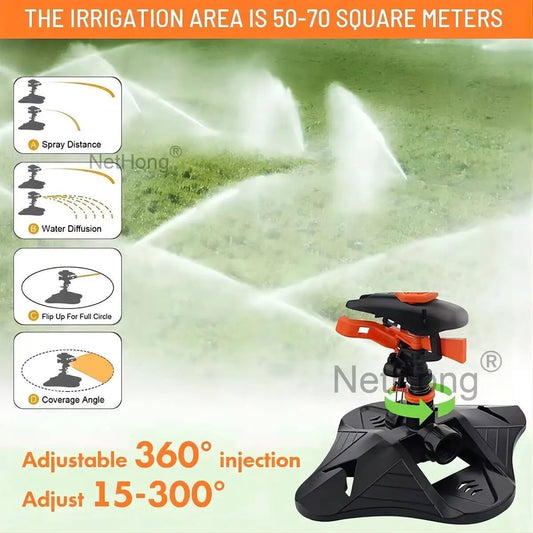 360° Water Sprinkler Lawn Irrigation Automatic Rotating For Garden Watering UK