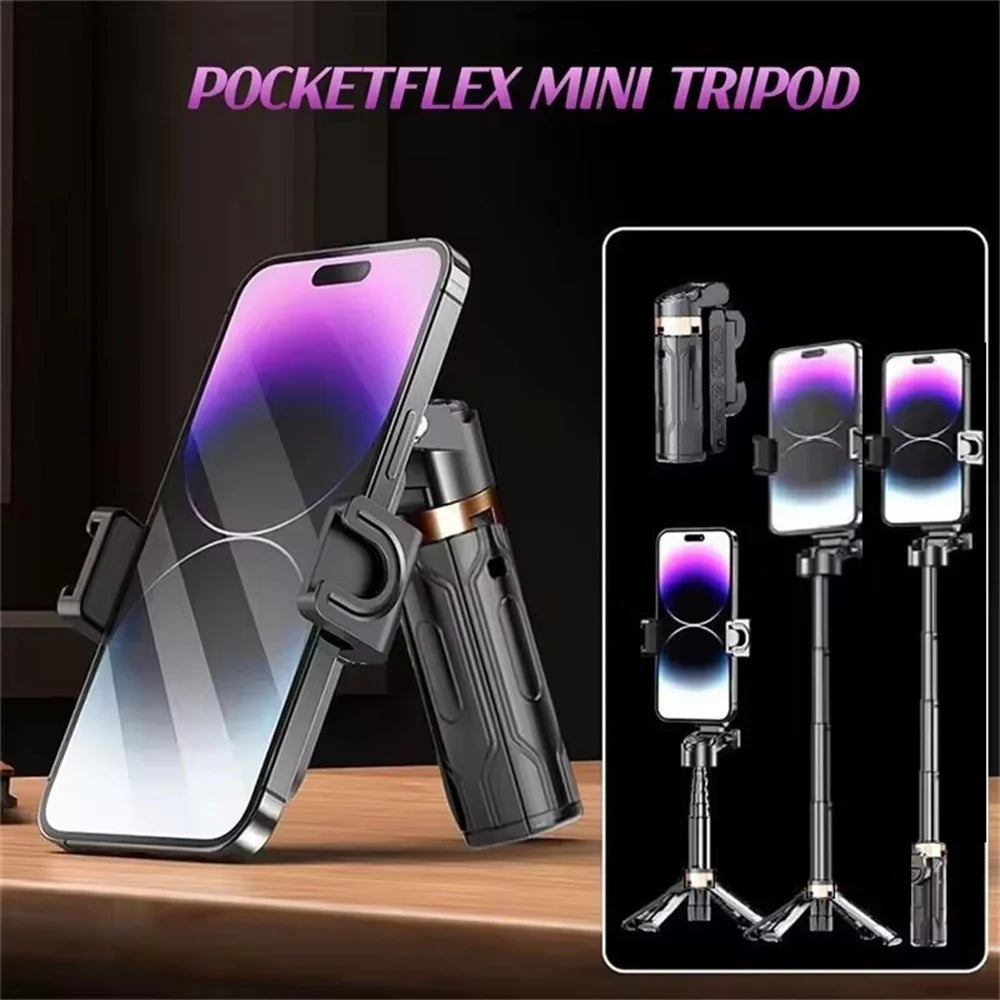 FANGTUOSI Mini Selfie Stick Portable Phone Holder Shooting Aid Versatile Integrated Design Bluetooth Remote For Live Broadcas