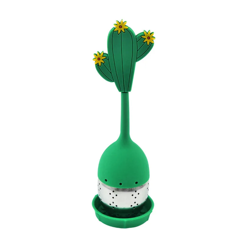 Silicone Handle Tea Infuser Stainless Steel Tea Ball Filter Teapot Cha Coffee Strainer Creative Lemon Orange Shape Spice Sieve