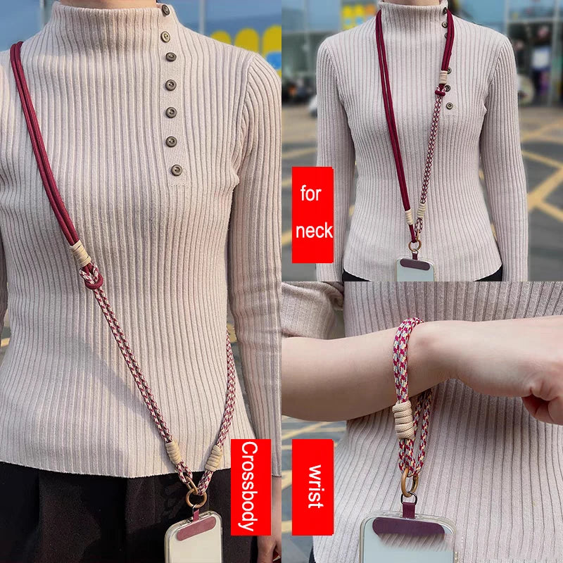 Creative 3-in-1 Mobile Phone Lanyard Wrist Strap Crossbody Hanging Neck Cellphone Chain Travel Convenience Phone Anti-loss Strap
