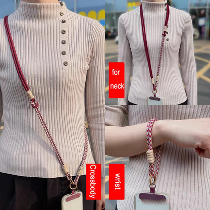 Creative 3-in-1 Mobile Phone Lanyard Wrist Strap Crossbody Hanging Neck Cellphone Chain Travel Convenience Phone Anti-loss Strap
