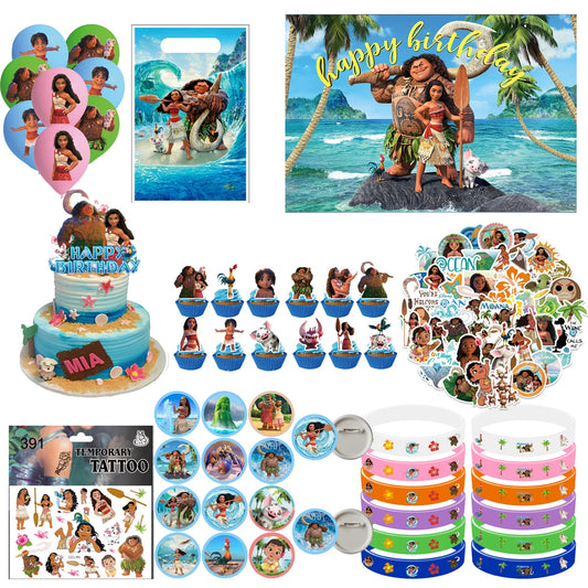 Moana 2 Party Favor Birthday Party Gift Stickers Silicone Bracelet Cake Topper Goody Bag Pinata Gift Bag Fillers Party Decoratio