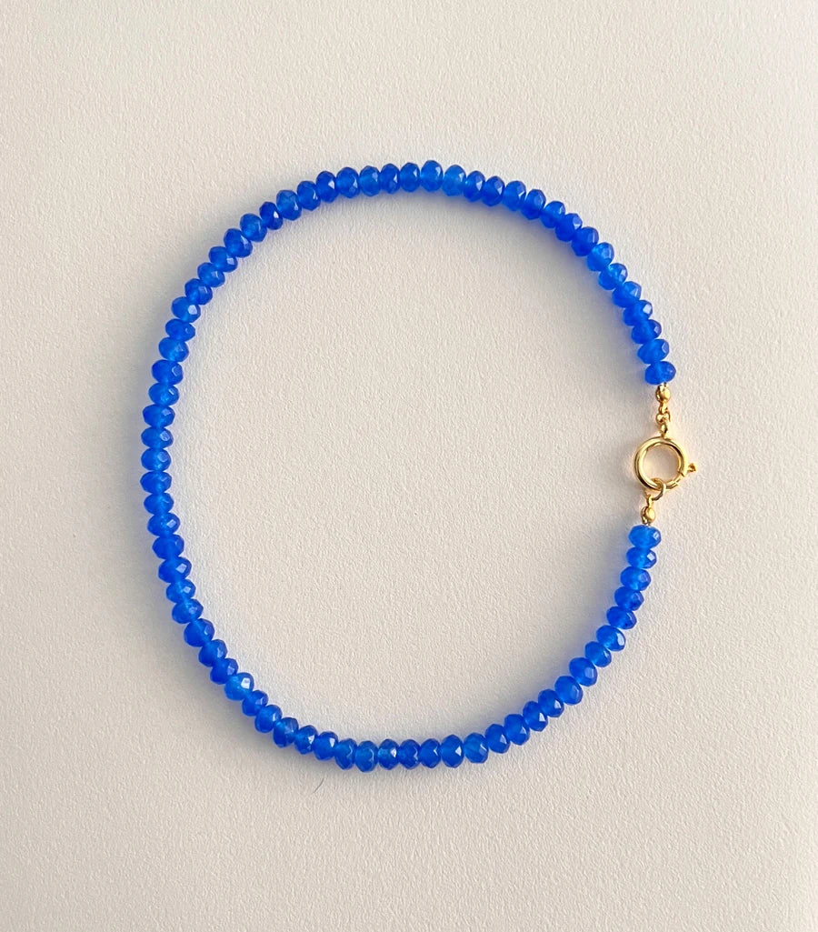 Colored Semi-precious Stone Fashion Necklace 5*8 Cut Natural Stone Beaded Necklace For women, Luxury Handmade  Jewelry