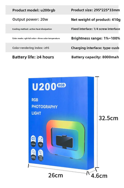 Phone Video Handheld LED Fill Light Selfie Light Phone Video Stabilizer for Camera, Phone, Tiktok, YouTube, Makeup, Video Blog