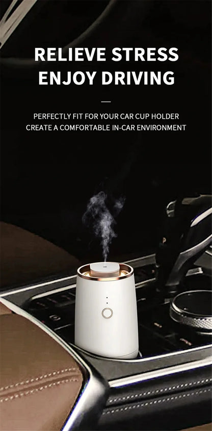Car Aroma Diffuser Air Freshener Start-Off Function USB Rechargeable Essential Oil Diffuser 9 Color Lights Fragrance Diffuser
