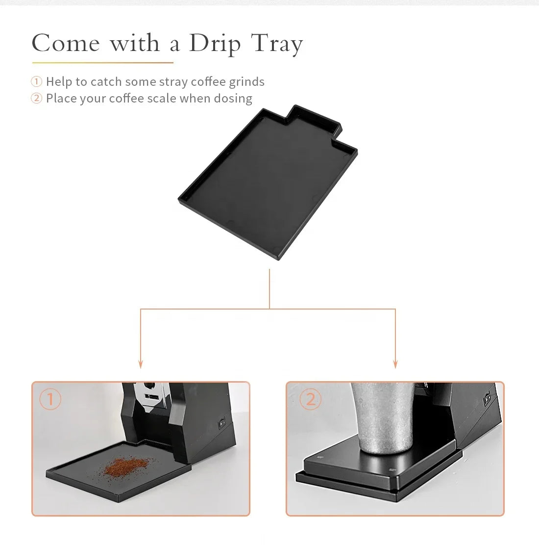 Inclined Bracket with Tray Compatible Eureka Mignon Grinder Durable Tilt Angle Base and Drip Tray Espresso Grinder Accessories