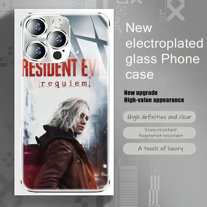 Resident Evil Requiem Phone Case For iphone 17 16 15 14 13 12 Pro Plus Max New Electroplated glass Case