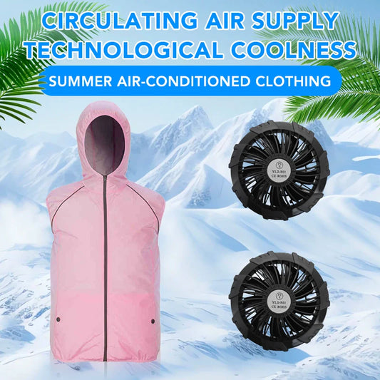 Summer Cooling Vest Women's Fan Air Conditioning Clothes Fashion Couple Sleeveless Waistcoat Hoodie Coat Sunscreen Work Clothes