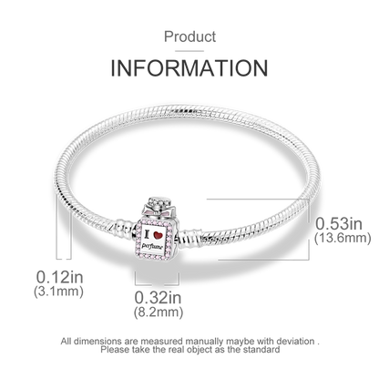 925 Sterling Silver Charm Bracelet - Leaf, Clover, Butterfly & Heart Design | 17-20cm Adjustable