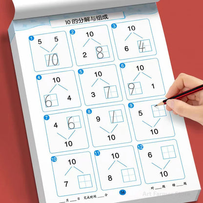 Handwritten Arithmetic Exercise Books Learning Mathematics Workbook 61 Pages Addition and Subtraction Children's Notebooks