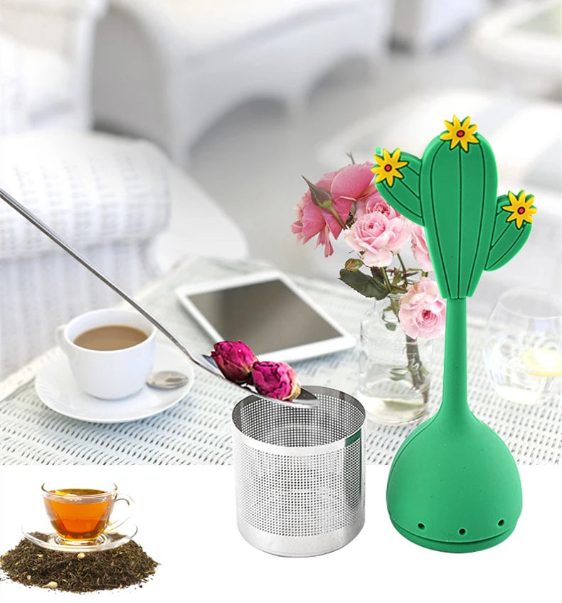 Silicone Handle Tea Infuser Stainless Steel Tea Ball Filter Teapot Cha Coffee Strainer Creative Lemon Orange Shape Spice Sieve
