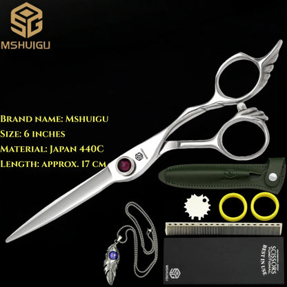 MSHUIGU professional barber Small size scissors 440C 5-5.5-6inch Multifunctional thinning shears Salon Tool Accessories