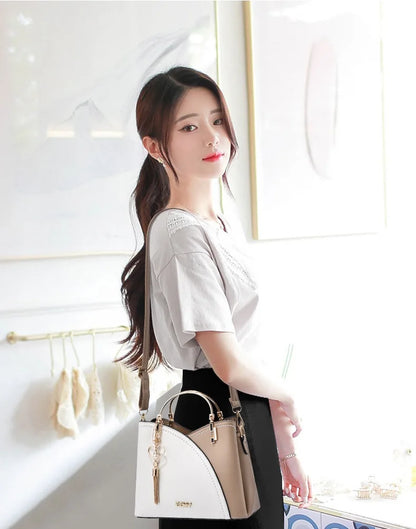 Fashion Women's Bag PU Handbag Retro Style Large Capacity Fashion Shoulder Crossbody Bag Ladies Leather Commuter Bag Shopping