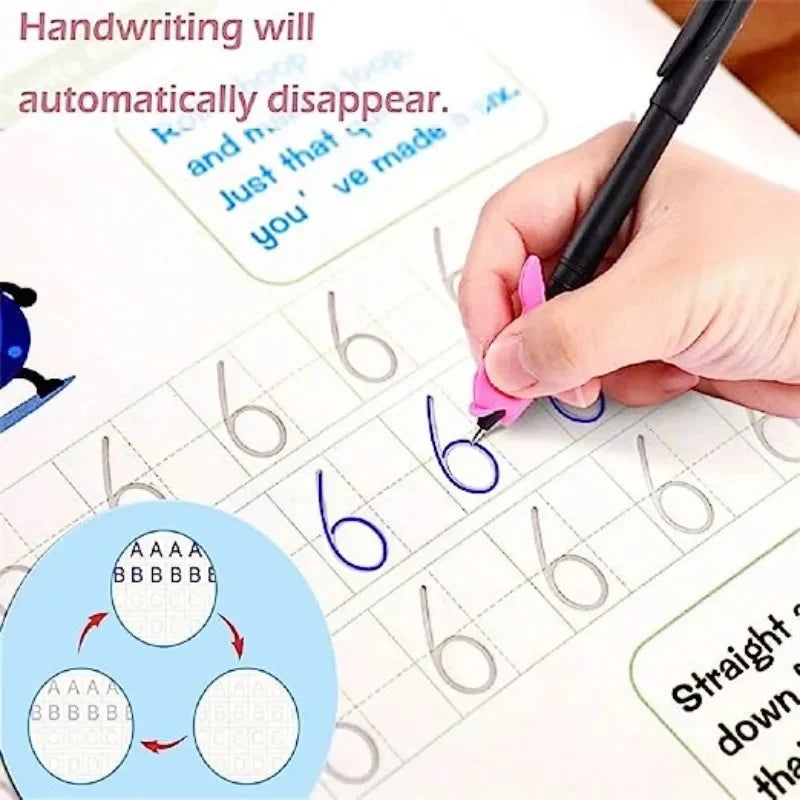 Kids Reusable Practice Copybook Handwiriting Workbook-Reusable Writing Practice Book Educational Toys for Boys Girls Gift