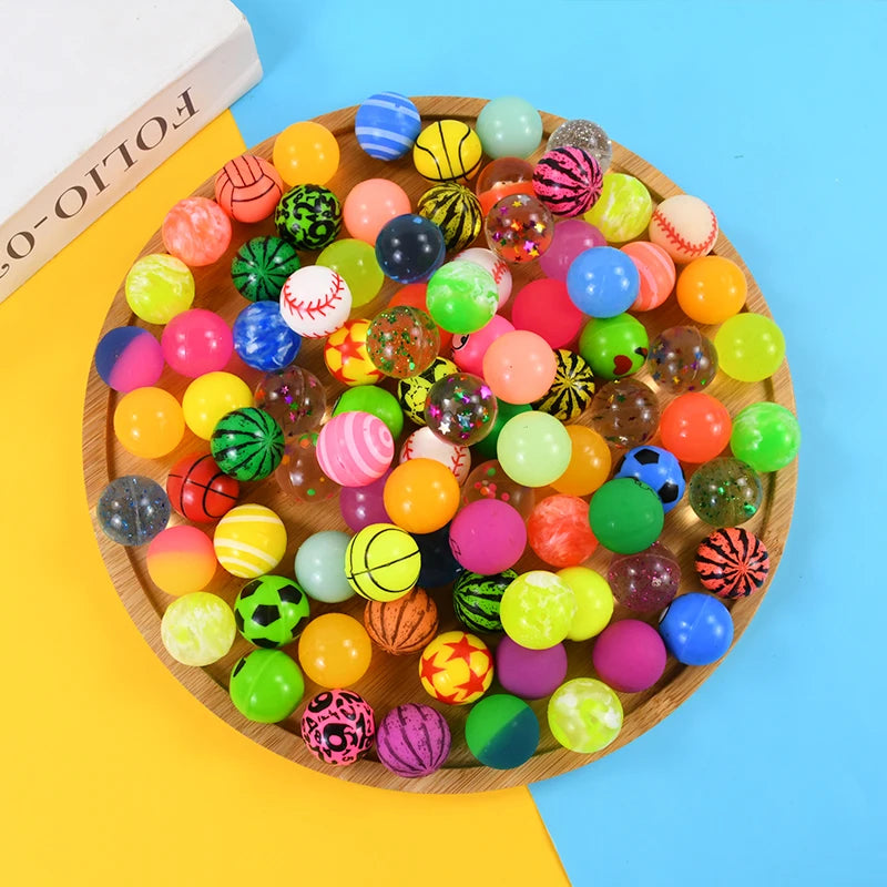 10-50Pcs Rubber Bouncy Ball Kids Favors Summer Birthday Party Gift for Guests Goody Pinata Fillers Prizes Bouncing Ball Toy 25mm