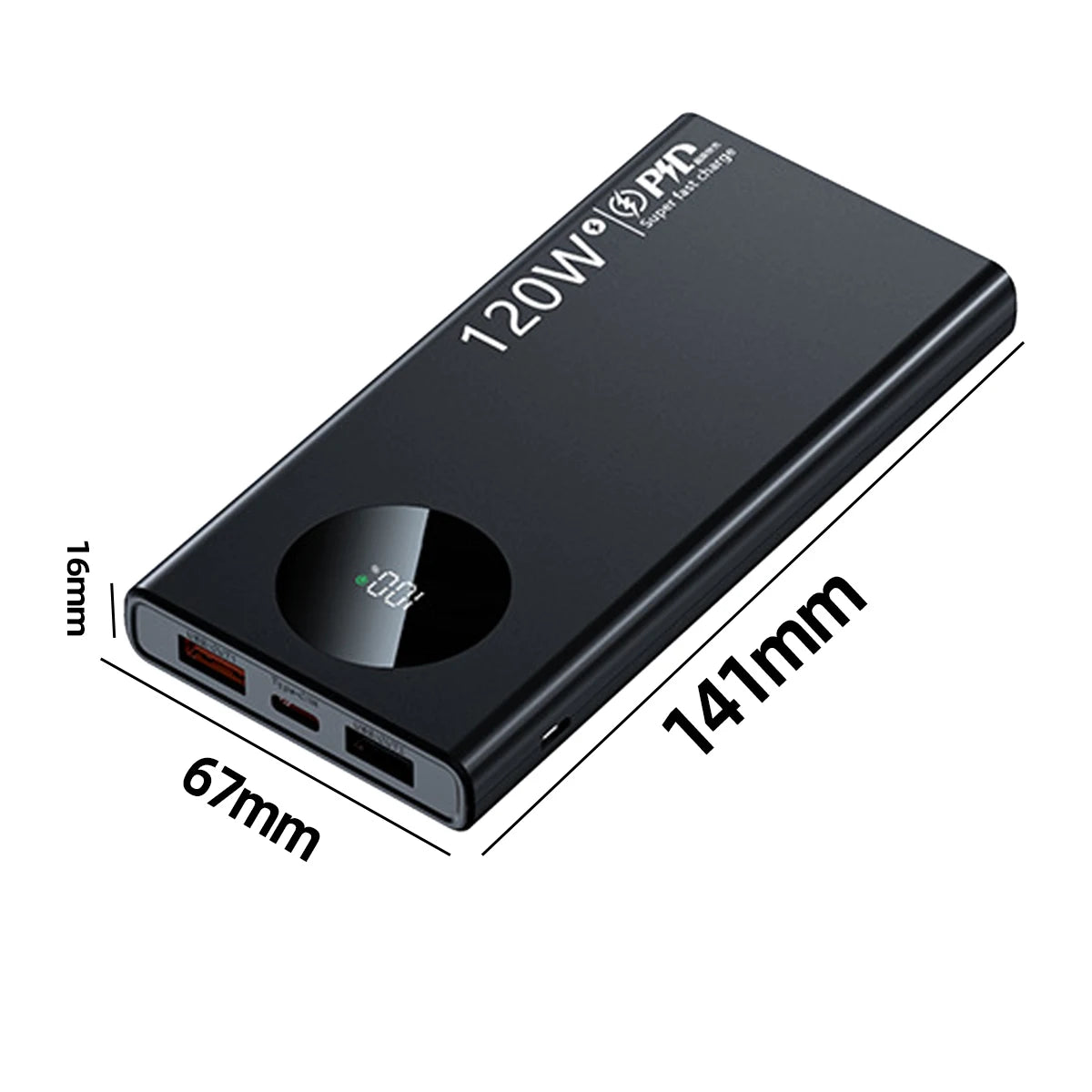 Power Bank Pack Fast Charger 20000mAh 2 USB External Battery For Mobile Phone