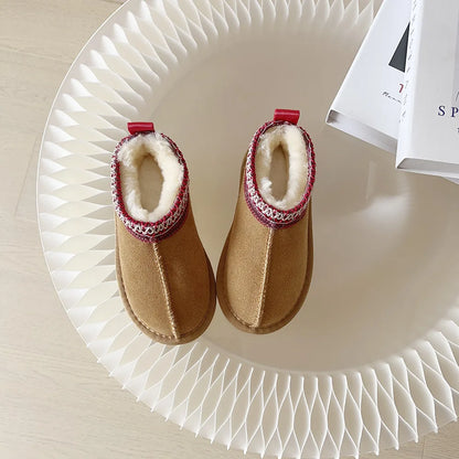 Kids Winter Slippers - Luxury Fur Lined Non-Slip Indoor Boots for Boys & Girls