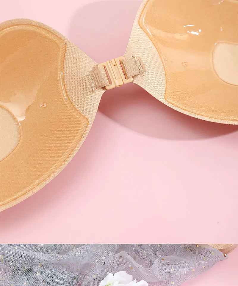 FINETOO Invisible Silicone Bra - Strapless Adhesive Push Up Bra for Women