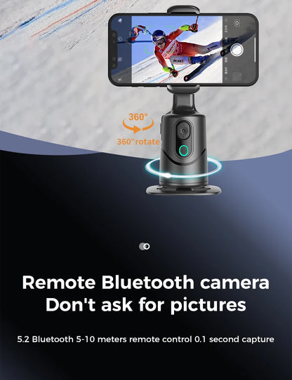Automatic facial tracking phone holder with remote control and gesture control, 360 ° rotating phone camera holder