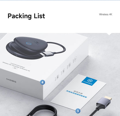 Hagibis Wireless HDMI-compatible Transmitter and Receiver Enterprise 4K Extender Kit Display Adapter Dongle Casting Video Audio