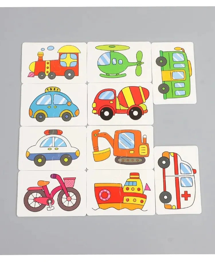 32 Piece Educational Matching Puzzle Cards - Early Learning Cognitive Development Toy for Kids Ages 3-6