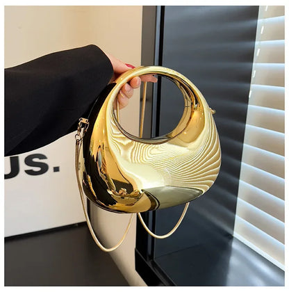 Luxury Designer Evening Clutch Clear Acrylic Women Handbags Fashion Shoulder Bag Half Moon Wedding Purses Party Tote Ladies